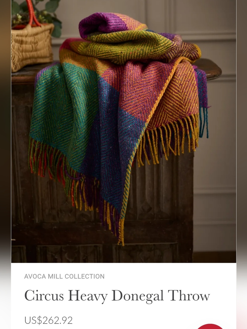 Avoca Mill Circus Heavy Donegal Throw - Multicolor